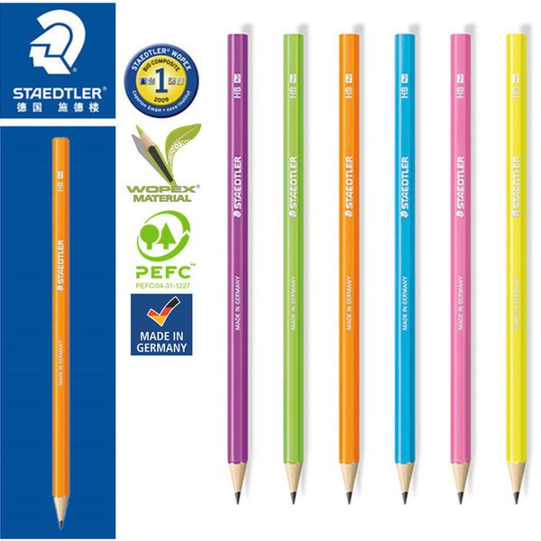 

12pc staedtler hb standard pencils drawing sketch pencil stationery school supplies colored pencil rod black lead wopex 180 neon