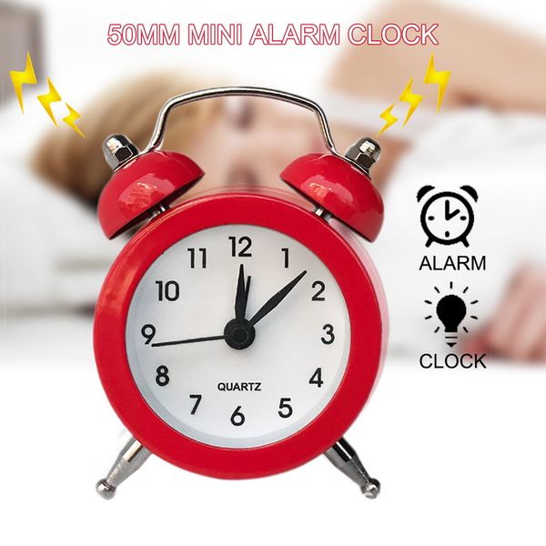 

creative 50mm mini alarm clock travel bell alarm clock analog desk clock with bell camping outdoor tools small