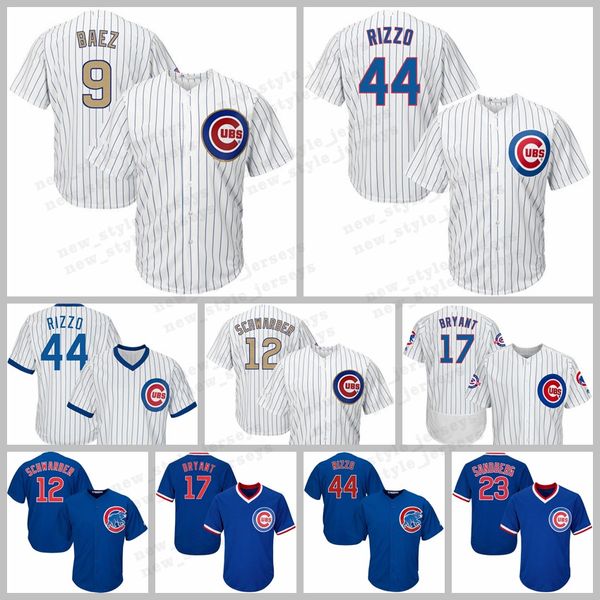 

44 Anthony Rizzo Chicago Baseball Jerseys Cubs 17 Kris Bryant 9 Javier Baez jersey 12 Kyle Schwarber 22 Jason Heyward 23 Ryne Sandberg