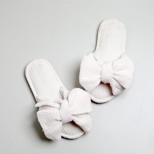 

gktinoo simple sweet bow home shoes woman slippers cute peep toe flip-flops suede bedroom non-slip women shoes slippers, Black