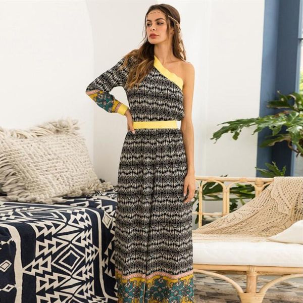 

bohemian бич lady long комбинезон 2020 новая осень sexy полосатый высокой талии комбинезон игровая одежда bodysuits дамы, Black;white