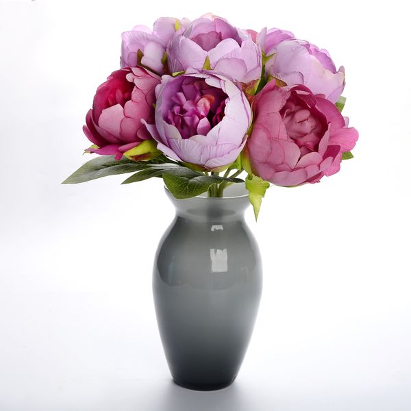 

2pcs artificial silk flowers 7 heads peony bouquets fake peony flower wedding supplies bride holding flowers home decoration accessories