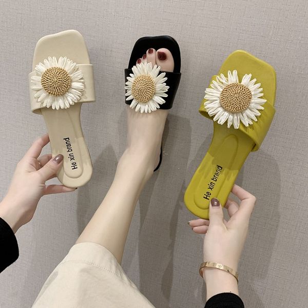 

outdoor wear fairy air fresh sandals and slippers women 2020 new korean version of the summer zou ju beach slippers, Black