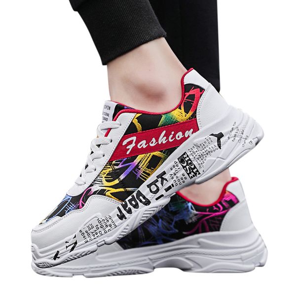 

2019 new men's fashion sneakers wild graffiti casual shoes comfortable lightweight breathable low-sports man sneaker a30723