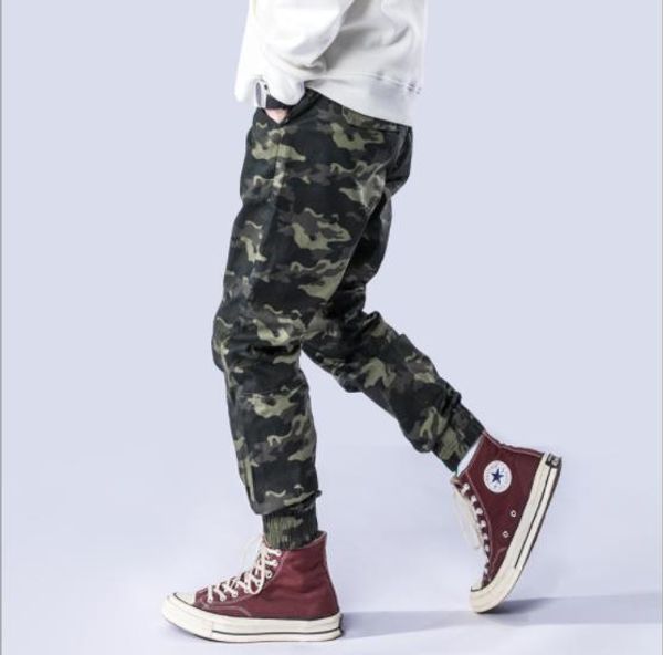 

20ss mens designer pants fashion casual camouflage loose running and jogging pencil pants new arrival mens jeans, Black