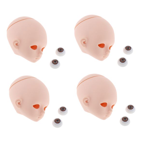 

4 set of 1/3 ball jointed girl dolls face and eyes model for diy dolls making custom