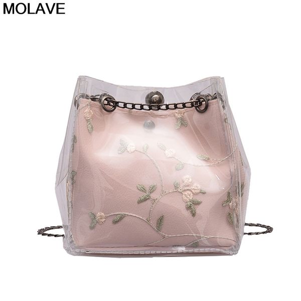 

molave shoulder bags women small bucket bags plastic transparent totes composite chain bag female mini jelly handbag bolsos6apr5
