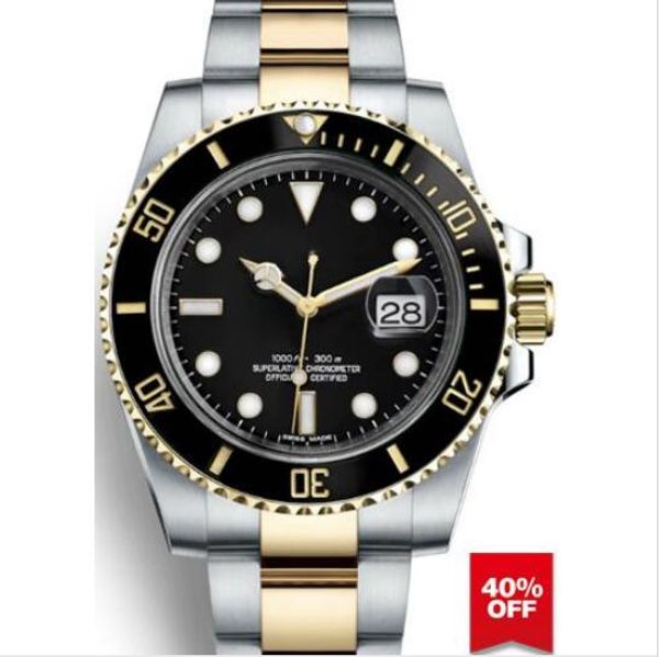 

black luxury ceramic bezel designer mens mechanical stainless steel automatic movement watch sports self-wind watches wristwatch, Slivery;brown