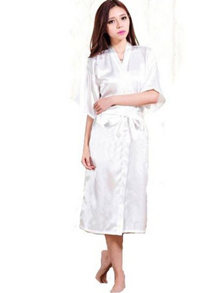 

plus size s-xxl 2016 rayon longue bathrobe womens kimono satin long robe lingerie nightgown sleepwear with belt, Black;red
