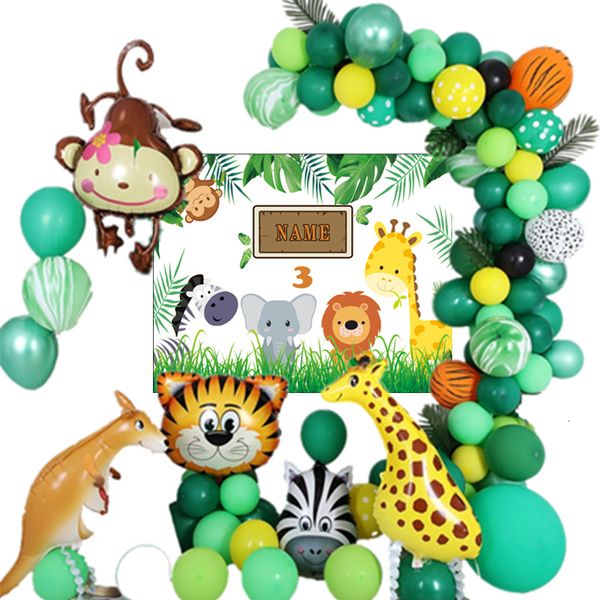 Balloons Decoration Kids 1st Birthday Safari Animal Balloon Arch