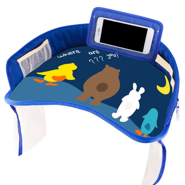 

car table kids waterproof table car seat tray storage kids toys fence children dining drink table in-car accessories