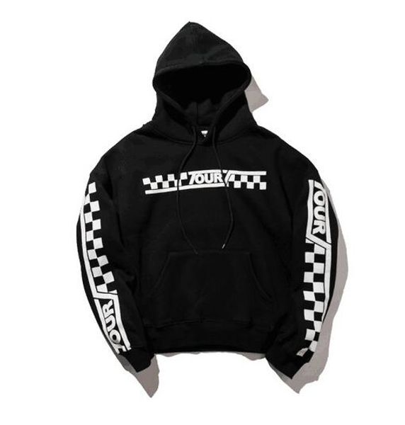 

men designer hoodie sweatshirts men autumn winter style loose hooded purpose the world tour hoodies sweatshirt pullover coat, Black