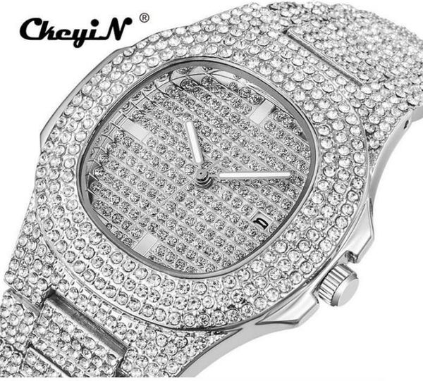 

men watch sliver rose gold mens watches brand luxury diamond stainless steel quartz wristwatch dress business date clock 45 mx190725 go, Slivery;brown