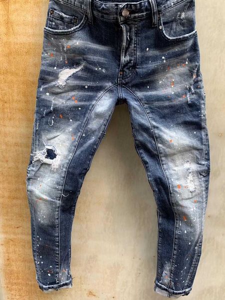 

мужские дизайнерские джинсы denim jean черные рваные брюки pour hommes men s italy fashion brand байкер мотоцикл рок возрождение джинсы высо, Blue