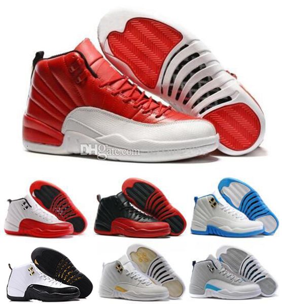 

12 mens basketball shoes gym red french blue white drake night flu game taxi playoffs the master grey sneakers 41-47