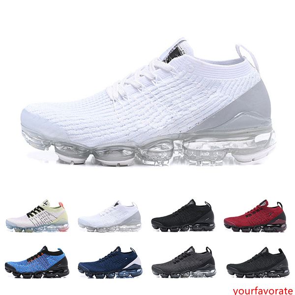 

2019 knit fly 3.0 running shoes triple black white army green navy blue mens womens designer sneakers walking sports shoes size 36-46