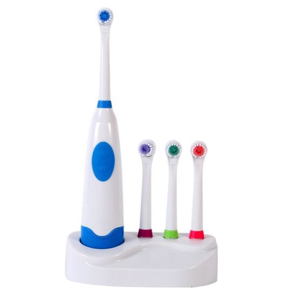 

4pcs electric toothbrush rotate clean tooth whitening soft bristles with toothbrush holder oral care with replacement head