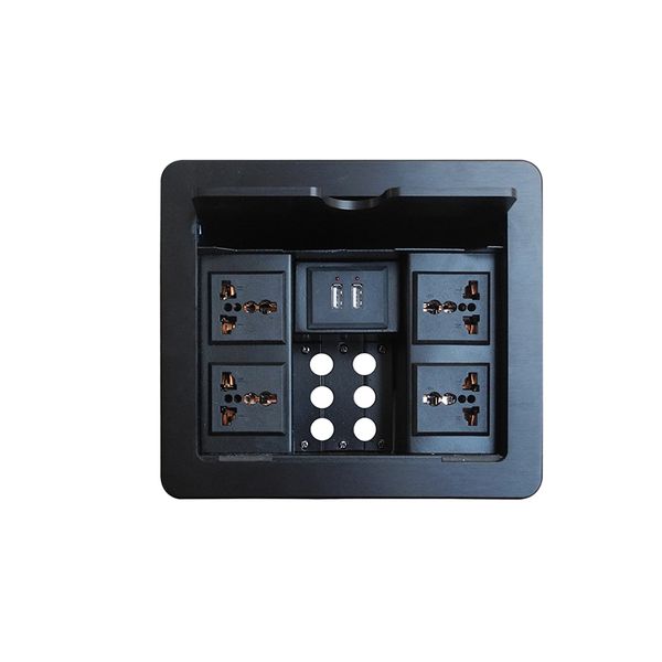 

2019 conference table connectivity box eu ac power outlet & hdmix2/usbx1/rj45x2/3.5mmx1 cables steel wire cable tray managment
