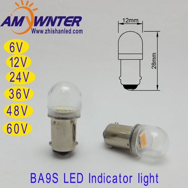 

60v new arrival t4w led indicator light ba9s e10 led bulbs 12v white car 6v 2835 smd light sourse 24v 48v h6w h21w amywnter