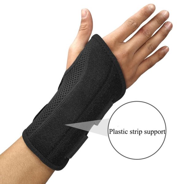 

wrist support carpal tunnel wrist brace support forearm splint band strap pain relieve soft moisture-wicking protector pad, Black;red