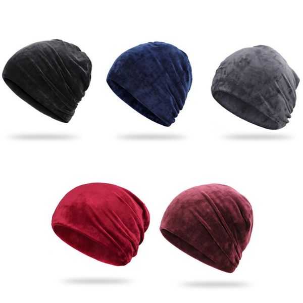

women men winter cap casual beanies slouch skullies bonnet velvet beanie soft warm stretch hats, White;black