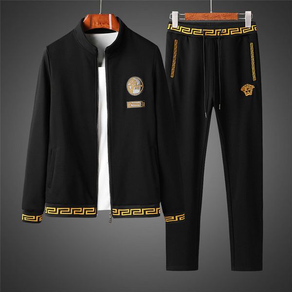 

конструктор mens бегуны спортивная одежда мужской пот осенью бренд спортивной спортивный костюм тяжелой промышленности тренировка вышивка ко, Gray