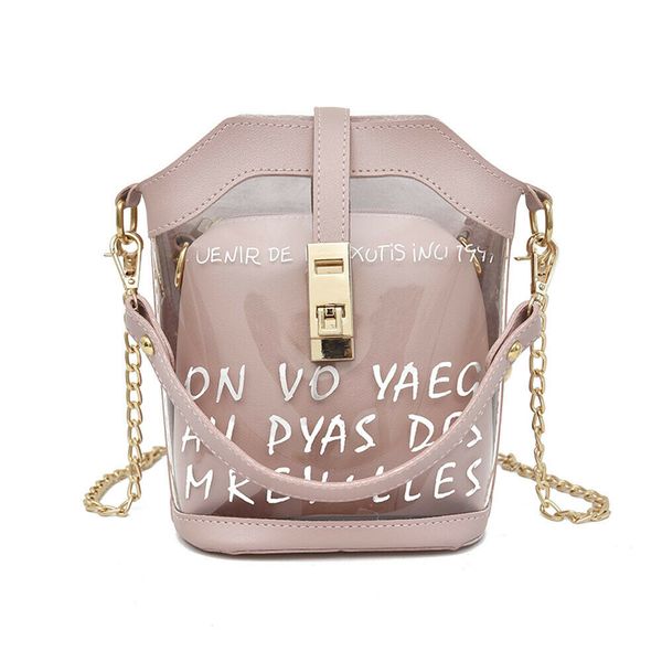 

2019 brand new women transparent bag clear pvc jelly small tote messenger bags female crossbody shoulder bags purse