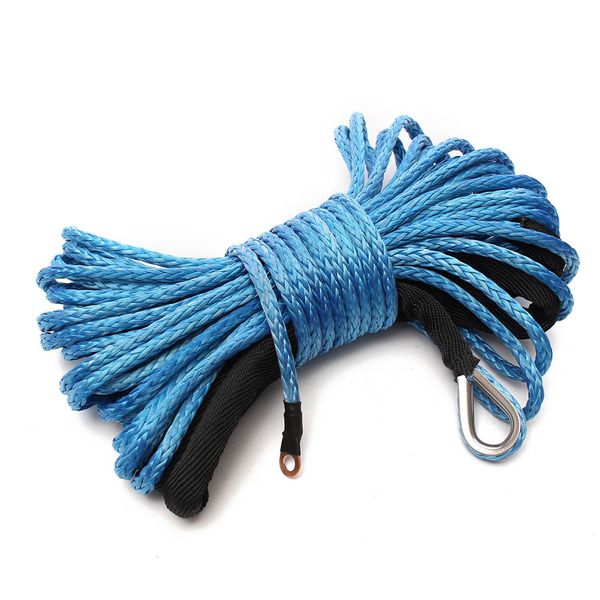 

6mm x15m nylon synthetic winch line cable rope with sheath blue for atv utv vs998