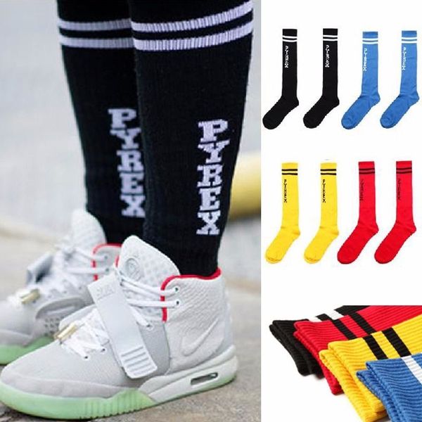 

one pair pyrex long skateboard cotton sock sock 23 pyrex hip-hop sock, Black