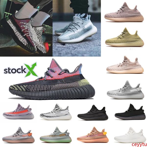 

mens yecheil reflective kanye west v2 designer shoes triple black blue zebra tint sesame glow yeezreel women v3 trainers luxury sneakers