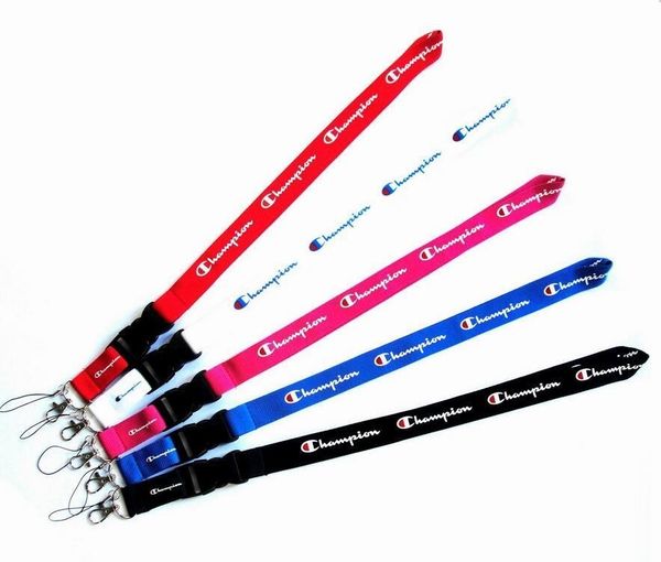 

new clothing brand logo neck champion keychain lanyards strap id card badge holder neck key chains 5 colors