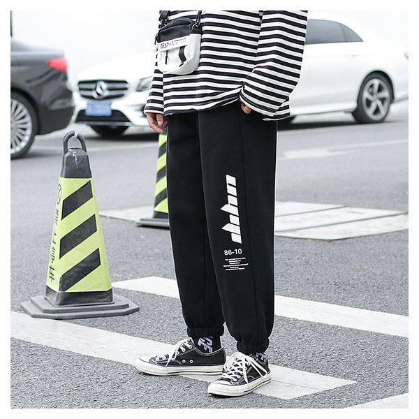 

sweat pants men summer joggers pants 2019new autumn winter elastic waist loose sweat for men casual trousers hiphop, Black