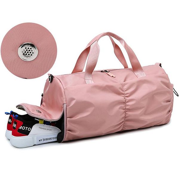

pink yoga bags for women with dry pocket men sport gym bag with shoe compartment waterproof oxford swimming pool pouch handbag