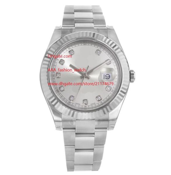 

wristwatches 41mm 116334 stainless steel automatic mechanical sapphire silver dial mens men's watch watches, Slivery;brown