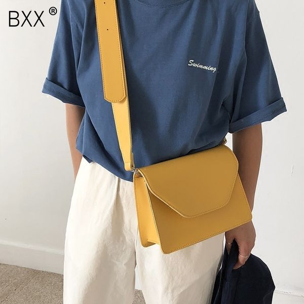 

bxx] women's single shoulder crossbody bag all-match flap 2019 fashion pu leather wide straps bag tide messenger package hf510