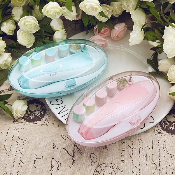 

2019 baby electric nail care led safe multifunctional 360 degree rotation nail polisher silent for baby 2 colors g