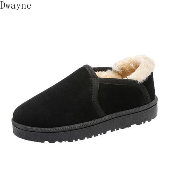 

snow boots lady lazy foot kick low-rise short barrel 2019 new cotton shoes winter flannel bread shoes lovely fashion, Black