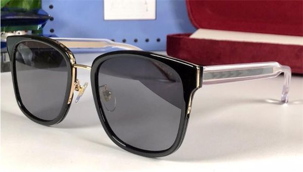 

new fashion pop glasses designer retro sunglasses 0563 square frame simple atmosphere style uv 400 outdoor eyewear with case, White;black