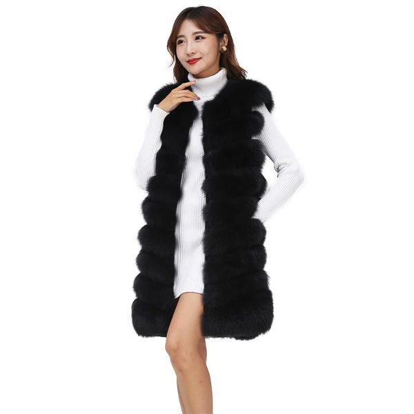 

real fur vest fashion women's winter real fur coat warm sleeveless pull clasp natural coat new m99, Black