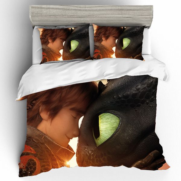 

home textiles 3d king size bedding set duvets and linen bed linen set how to train your dragon kids couple sets bedgq