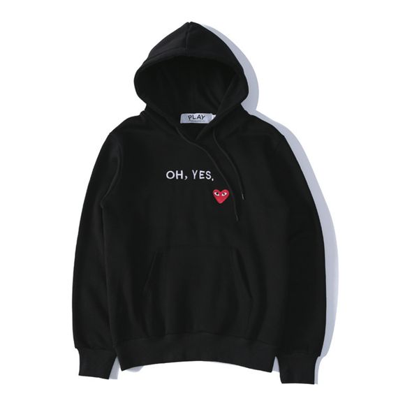 

commes des garcons play heart cdg толстовка мужской и женский японский сердце письмо вышивка плюс бархат толстовка хлопок досуг свободные па, Black
