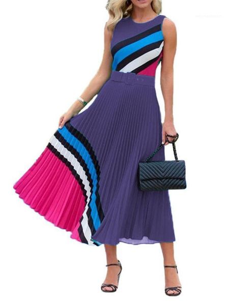 

designer pleated dresses casual designer womens clothing geometric print womens casual dresses fashion sleeveless panelled womens, Black;gray