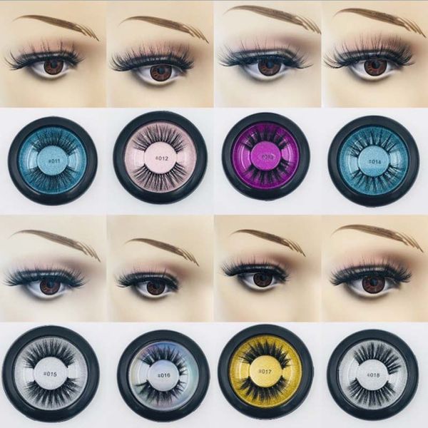 

new arrival logo printing 3d mink lashes colorful card handmade mink eyelashes 10 styles private label oem
