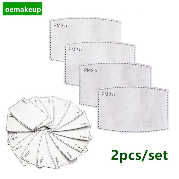 

activated child/2pcs/lot 5 layers pm2.5 carbon filter insert protective filter media insert for mouth mask anti dust face cover, Blue