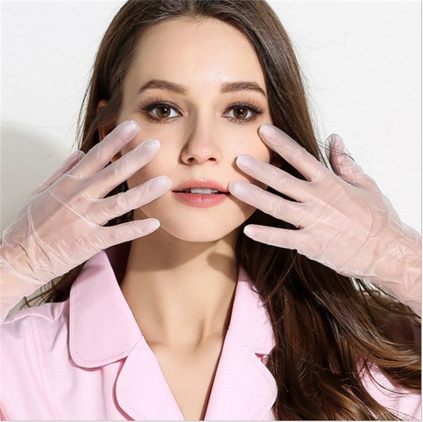 

100шт прозрачный пвх очистки одноразовые перчатки ресторан домой служба м-л