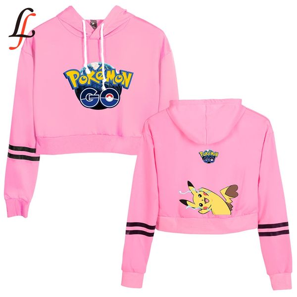 

pocket monster 2019 waist cap hoodies fashion trend women hoodies sweatshirt harajuku k pop clothes, Black