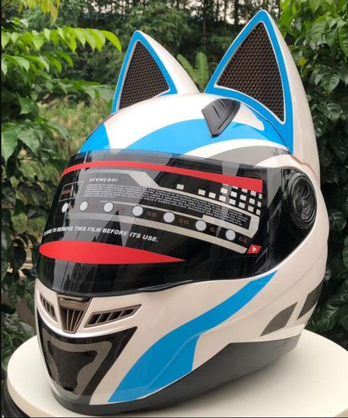 

motorcycle helmets horns when the cat's helmet off-road helmets cover all four seasons personality cat ears helmet