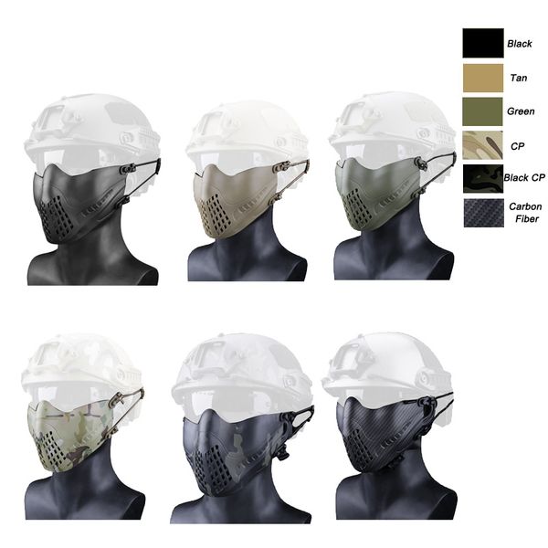 

outdoor shooting face protection gear tactical half face mask, Black