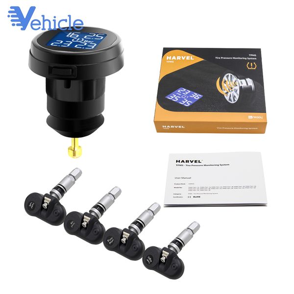 

tire built-in tpms ts61 tire pressure monitoring system tool wireless real-time cigarette lighter plug temperature gauge tpms