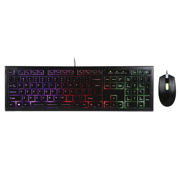 

rainbow combo keyboard and mouse kit with cable and backlight for lappc